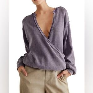 NWT Free People Anyway Tee in Fallen Fig